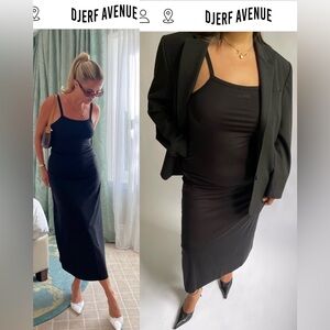 Djerf Avenue Daily Midi Dress in Black , Small